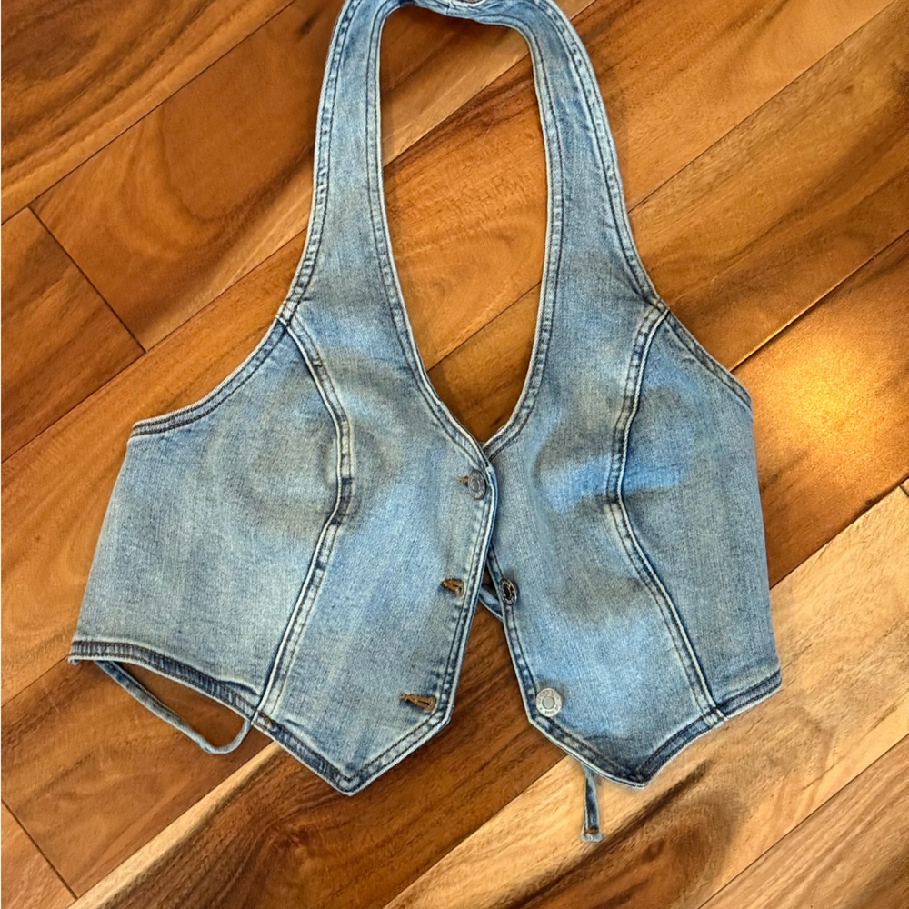 Garage Blue Denim Top